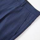 Traje azul marino a cuadros de tres piezas con un botón para hombre