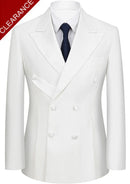 Men's White Double-Breasted Wedding Dress Groomsmen's Suit