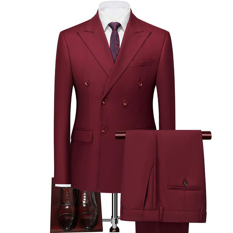 2-Piece Burgundy Slim Suit