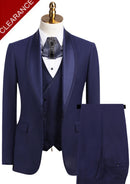 Men's 3-Piece Shawl Lapel All Navy Tuxedo