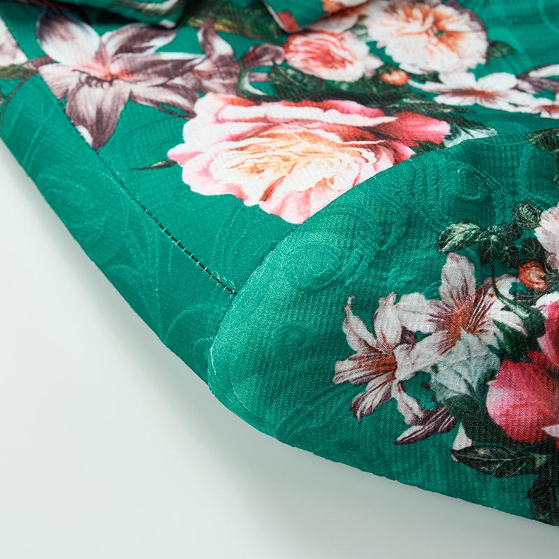 Floral Jacquard Green tuxedo details