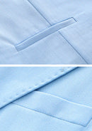 Men's Classic Two Button Solid Light Blue Blazer