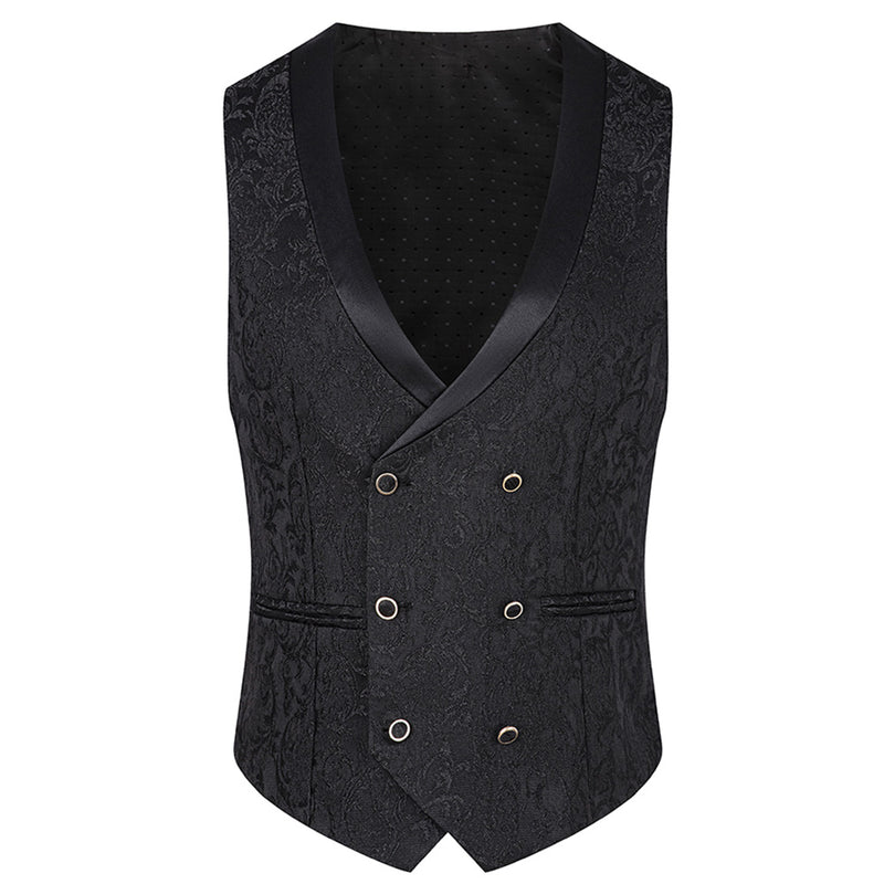 Damask Black Suit vest