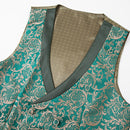 Gold Damask Green Suit vest - 2