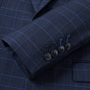 Plaid Navy Suit details - 4