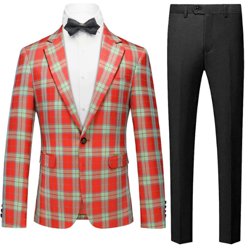 Red and Mint Check Suit