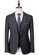 Black Subtile Plaid Suit