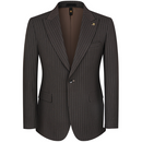 Striped Dark Brown Suit - 2