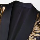 Golden Leaves Embroidery Tuxedo details