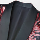 red sequin laurel black tuxedo - 2