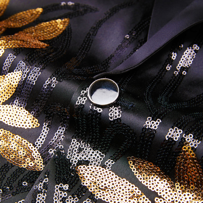 Golden Leaves Embroidery Tuxedo details -2