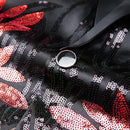 red sequin laurel black tuxedo - 5