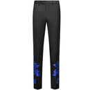 【Seleccione la talla de pantalón para el conjunto】Pantalones con bordado de hojas azules y lentejuelas para hombre