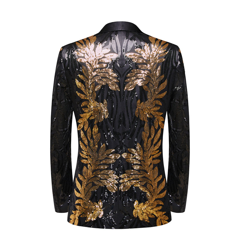 Golden Leaves Embroidery Tuxedo back