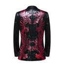red sequin laurel black tuxedo - 1