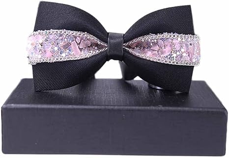 Men's Pink Rhinestone Bow Tie