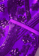 Men's Sequin Six-pointed Star Purple Luxury Tuxedo