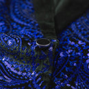 Veste de smoking à sequins bleu cachemire noir pour homme