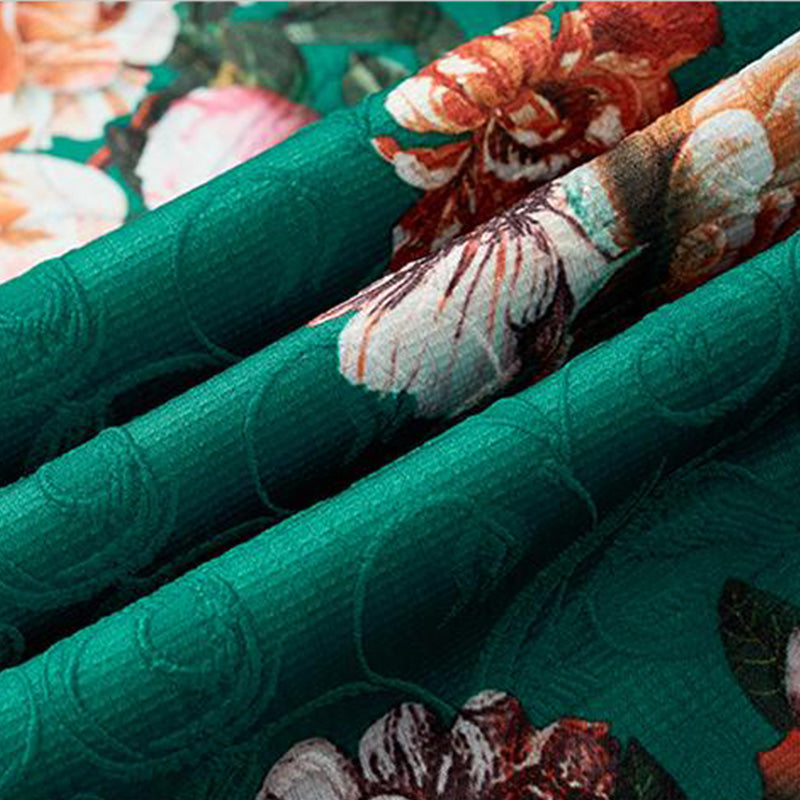 Floral Jacquard Green tuxedo fabric