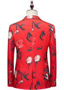 Floral Print Red Suit Set back