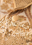 Men's  Sequin Six-pointed Star Golden Luxury Tuxedo