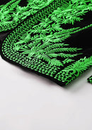 Green Embroidery Black Velvet Tuxedo