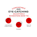 Rhinestone Red Bow Ties for Men with Adjustable Length