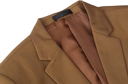 Men's Slim Fit Classic One Button Brown Blazer