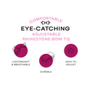 Rhinestone Carmine Bow Ties for Men with Adjustable Length