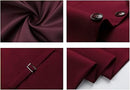 Men's Slim Fit Classic One Button Burgundy Blazer