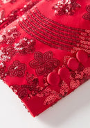 starry red sequin tuxedo