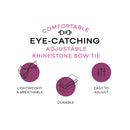 Pajaritas moradas con diamantes de imitación para hombre con longitud ajustable