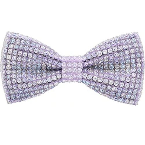 Rhinestone Light Purple Bow Tie