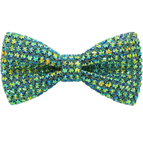 Rhinestone Green Bow Tie