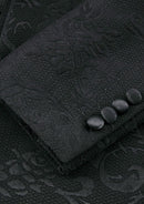 Black 2-Piece Floral Jacquard Tuxedo