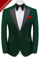 Men's Peak Lapel Velvet Green Tuxedo