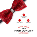 Rhinestone Red Bow Ties for Men with Adjustable Length
