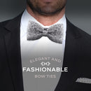 Rhinestone Silver Bow Ties for Men with Adjustable Length