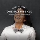 Rhinestone Silver Bow Ties for Men with Adjustable Length