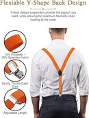 Men's Classic Orange Bow Tie & Suspenders Set