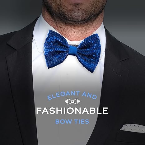 Fashion Sequins Navy Bow Tie