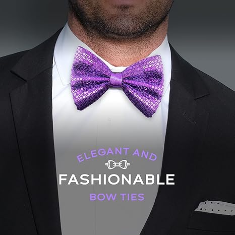 Fashion Sequins Purple Bow Tie