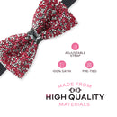 Rhinestone Carmine Bow Ties for Men with Adjustable Length