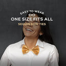 Fashion Sequins Gold Bow Tie