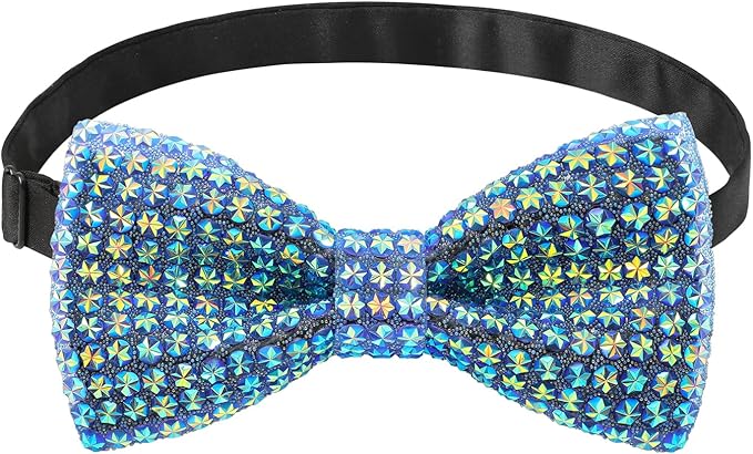 Rhinestone Blue Bow Tie