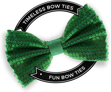 Fashion Sequins Green Bow Tie