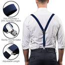 Men's Classic Navy Bow Tie & Suspenders Set