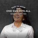 Nœud papillon blanc à paillettes tendance