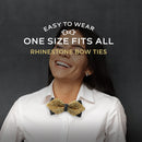 Rhinestone Gold Bow Ties for Men with Adjustable Length