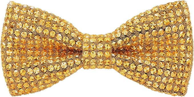 Rhinestone Yellow Bow Tie